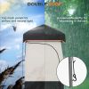 Outsunny Portable Shower Tent, Privacy Shelter, Camping Dressing Changing Tent Room with Solar Shower Bag, Floor and Carrying Bag, Black