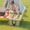 Khaki color ice cooler box 65QT camping ice chest beer box outdoor fishing cooler